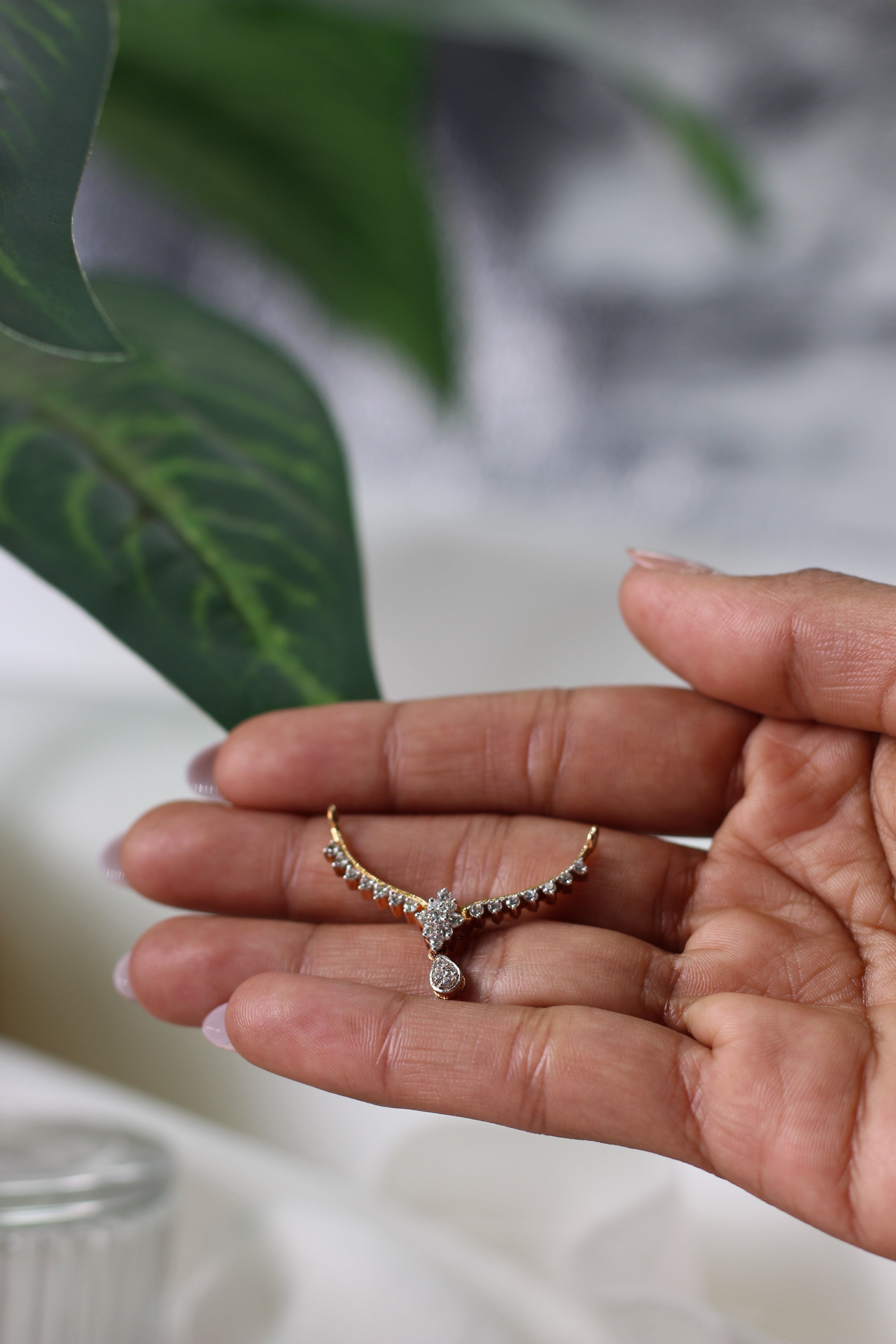 Classic Gold Diamond Mangalsutra Pendant