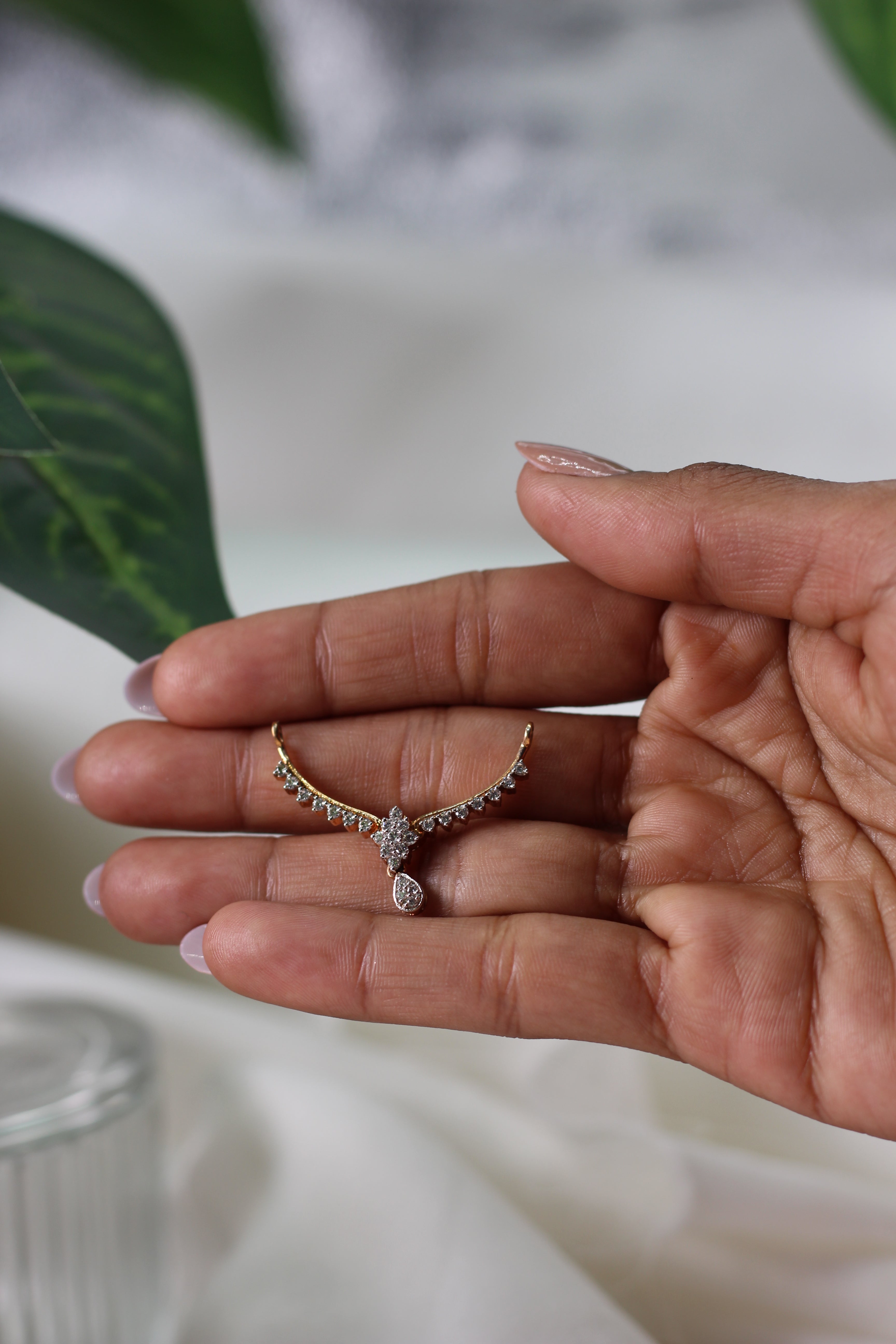 Classic Gold Diamond Mangalsutra Pendant