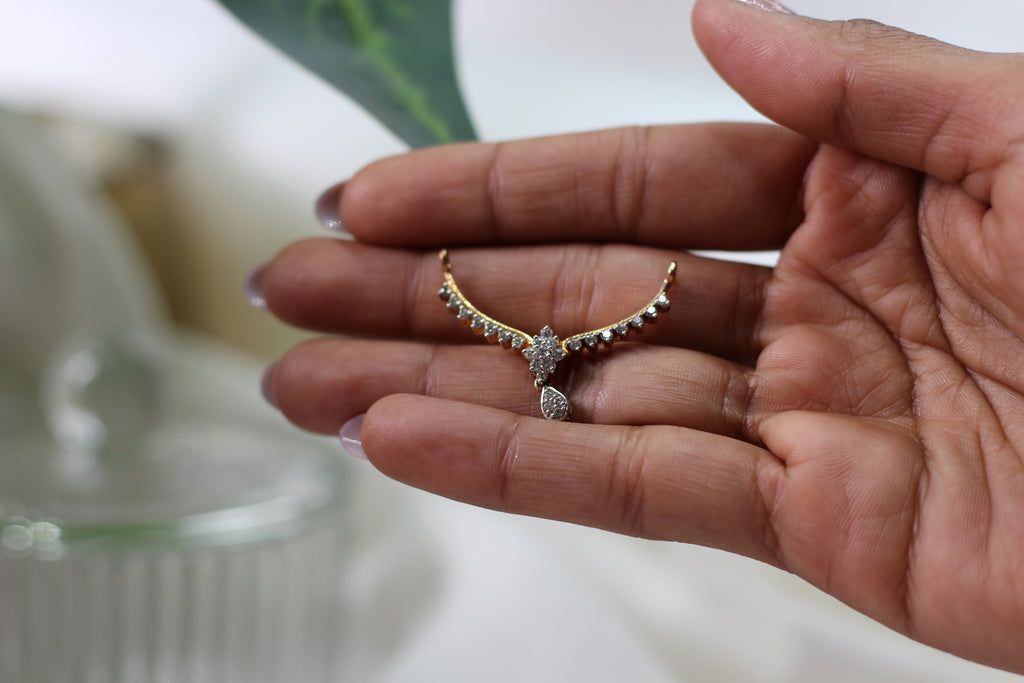 Classic Gold Diamond Mangalsutra Pendant
