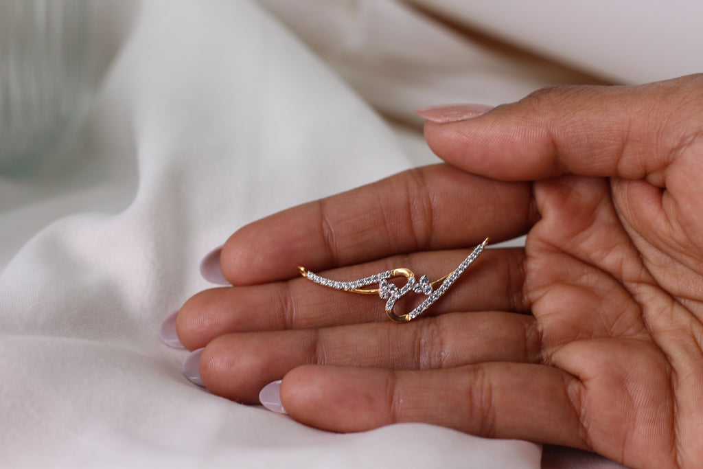 Infinity Shape Diamond Gold Pendant