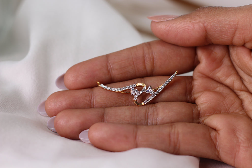 Infinity Shape Diamond Gold Pendant