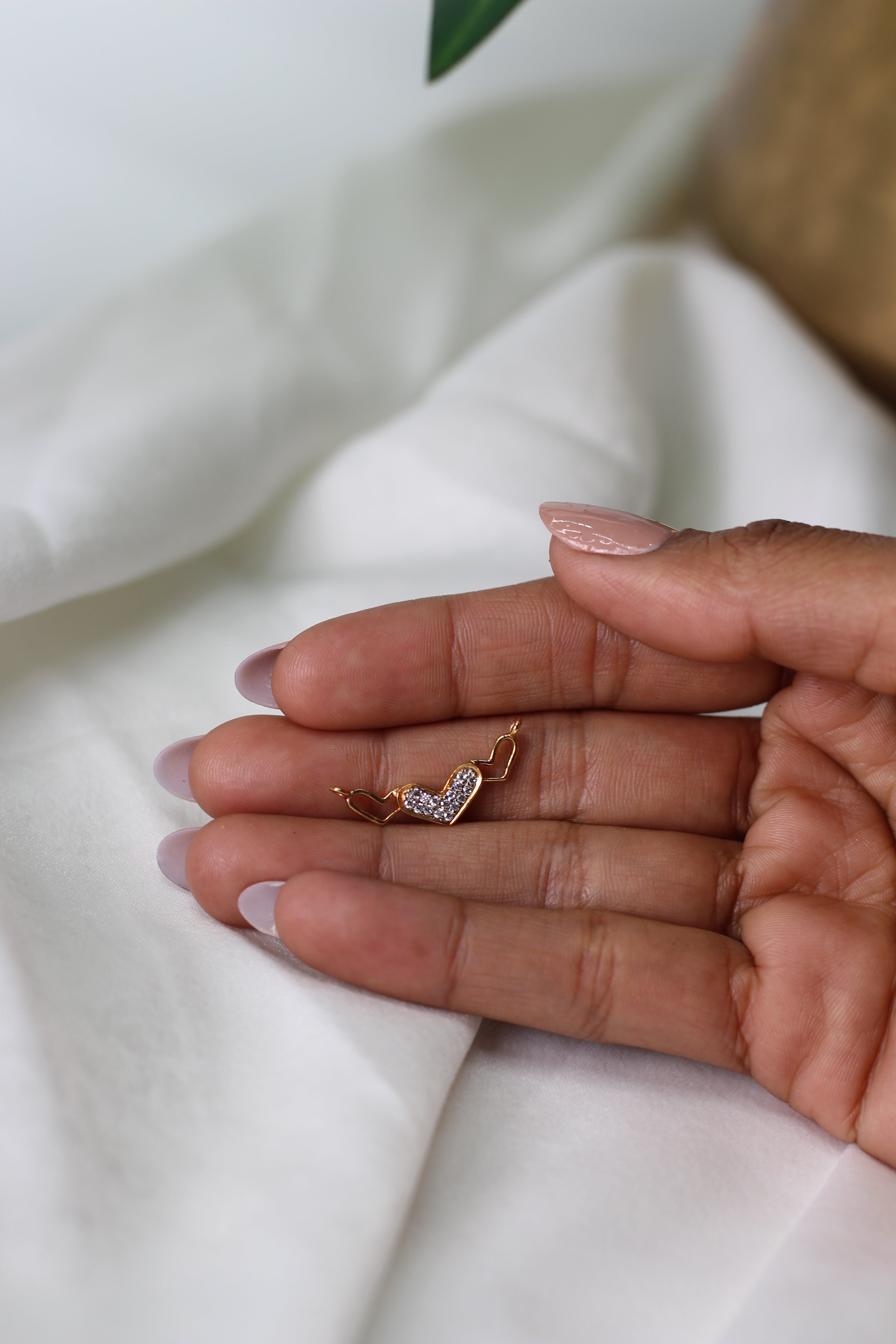 Gold Heart Shape Diamond Design Pendant