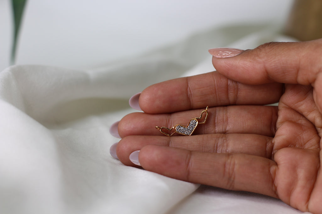 Gold Heart Shape Diamond Design Pendant