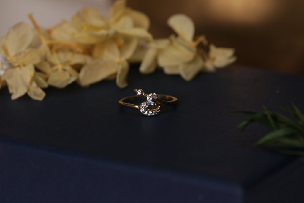 Diamond Swirl Open Band Ring