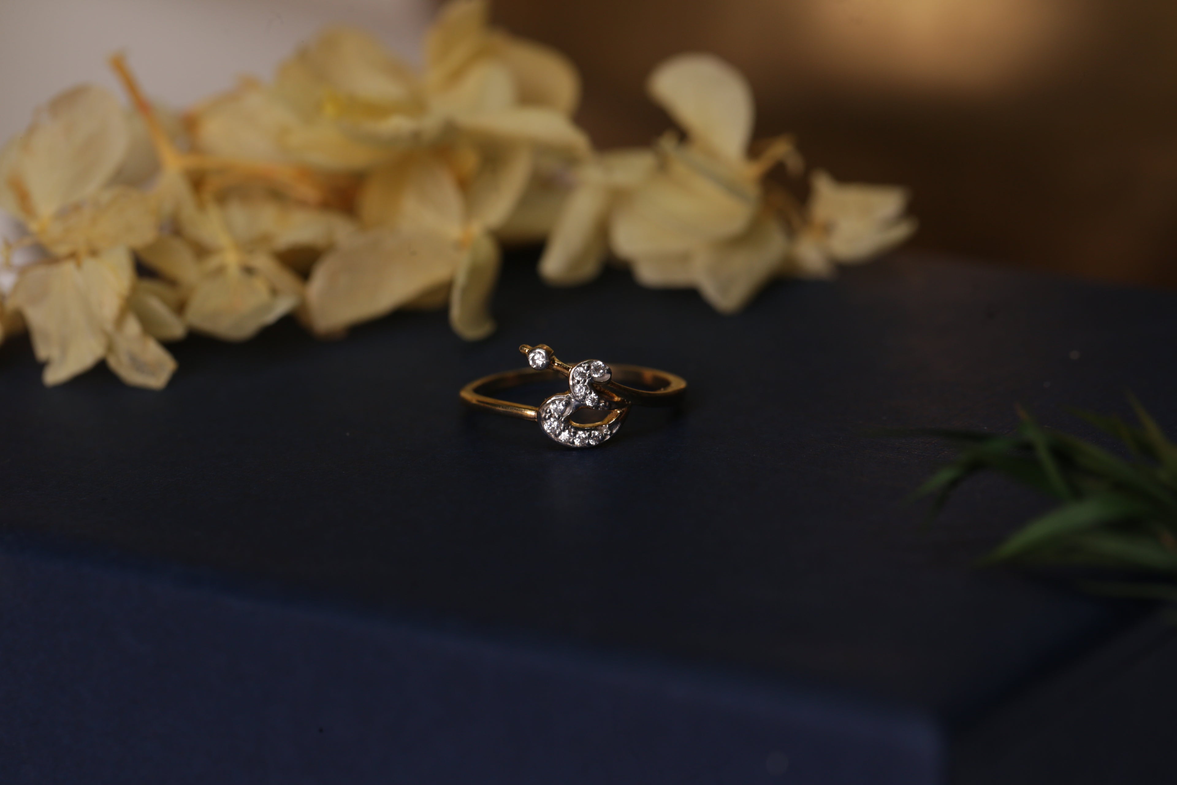 Diamond Swirl Open Band Ring