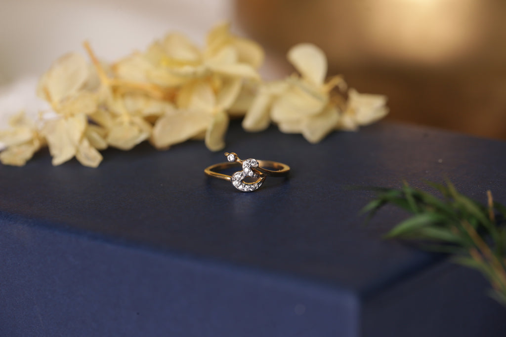 Diamond Swirl Open Band Ring