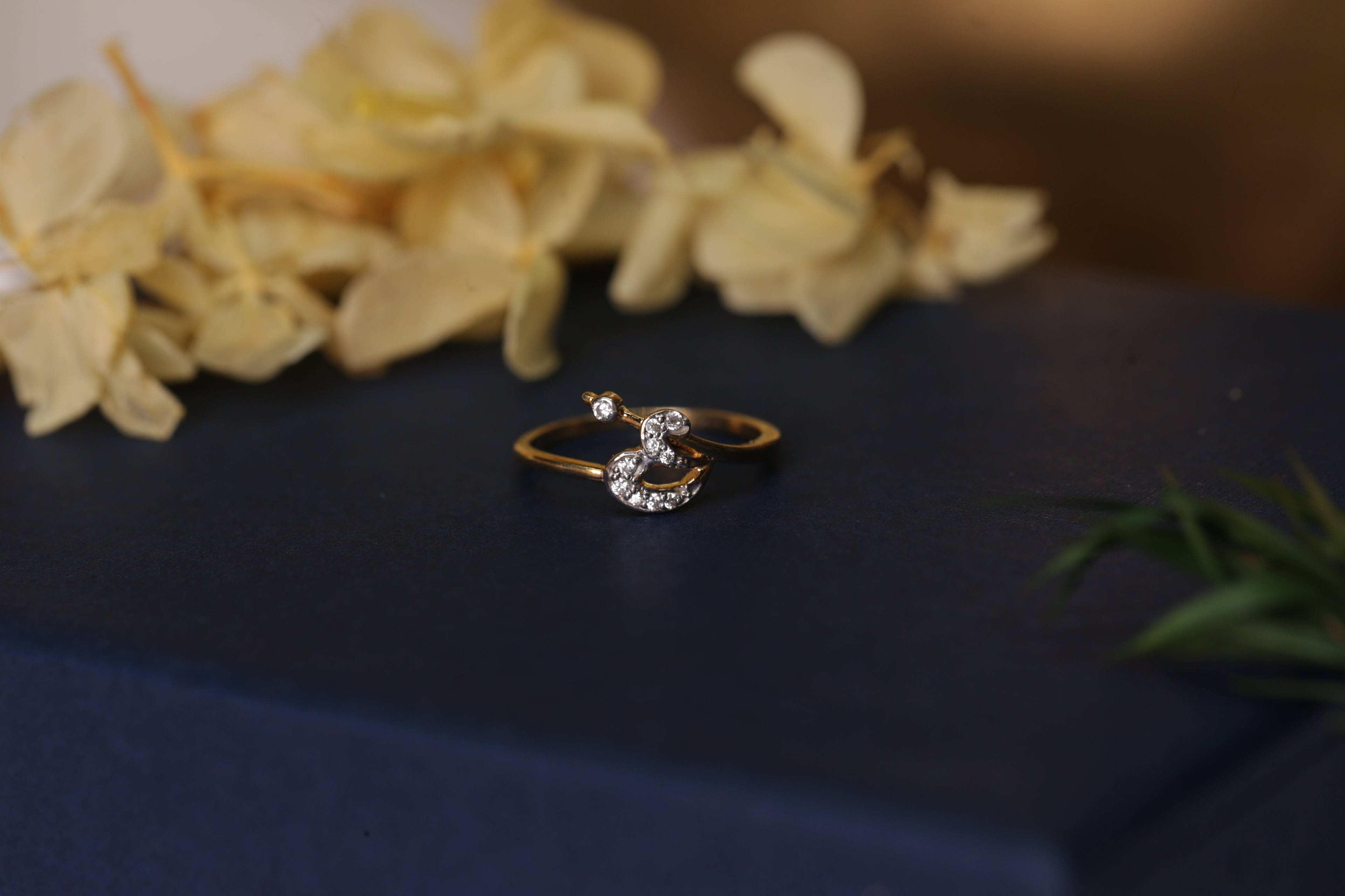 Diamond Swirl Open Band Ring