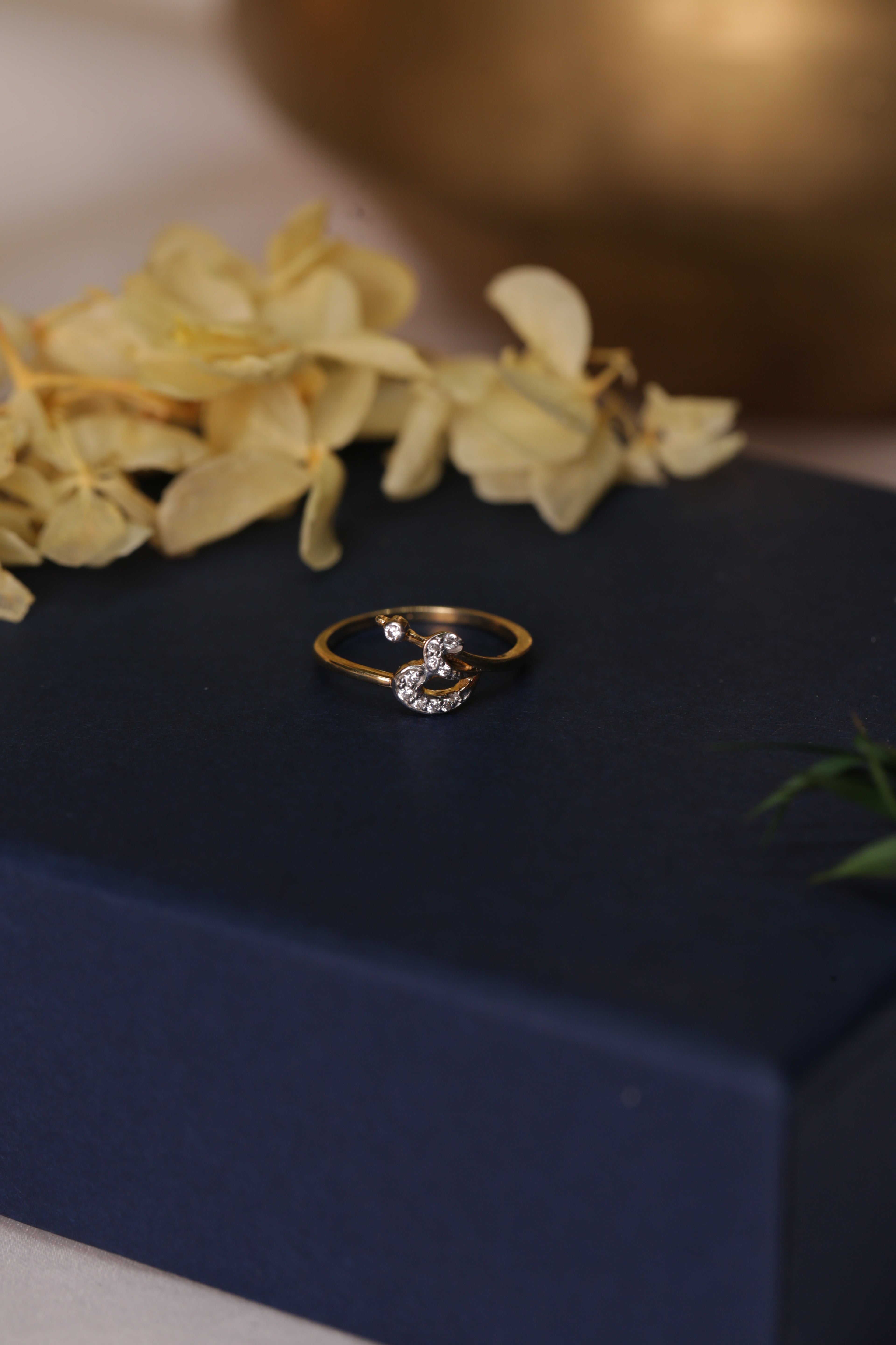 Diamond Swirl Open Band Ring