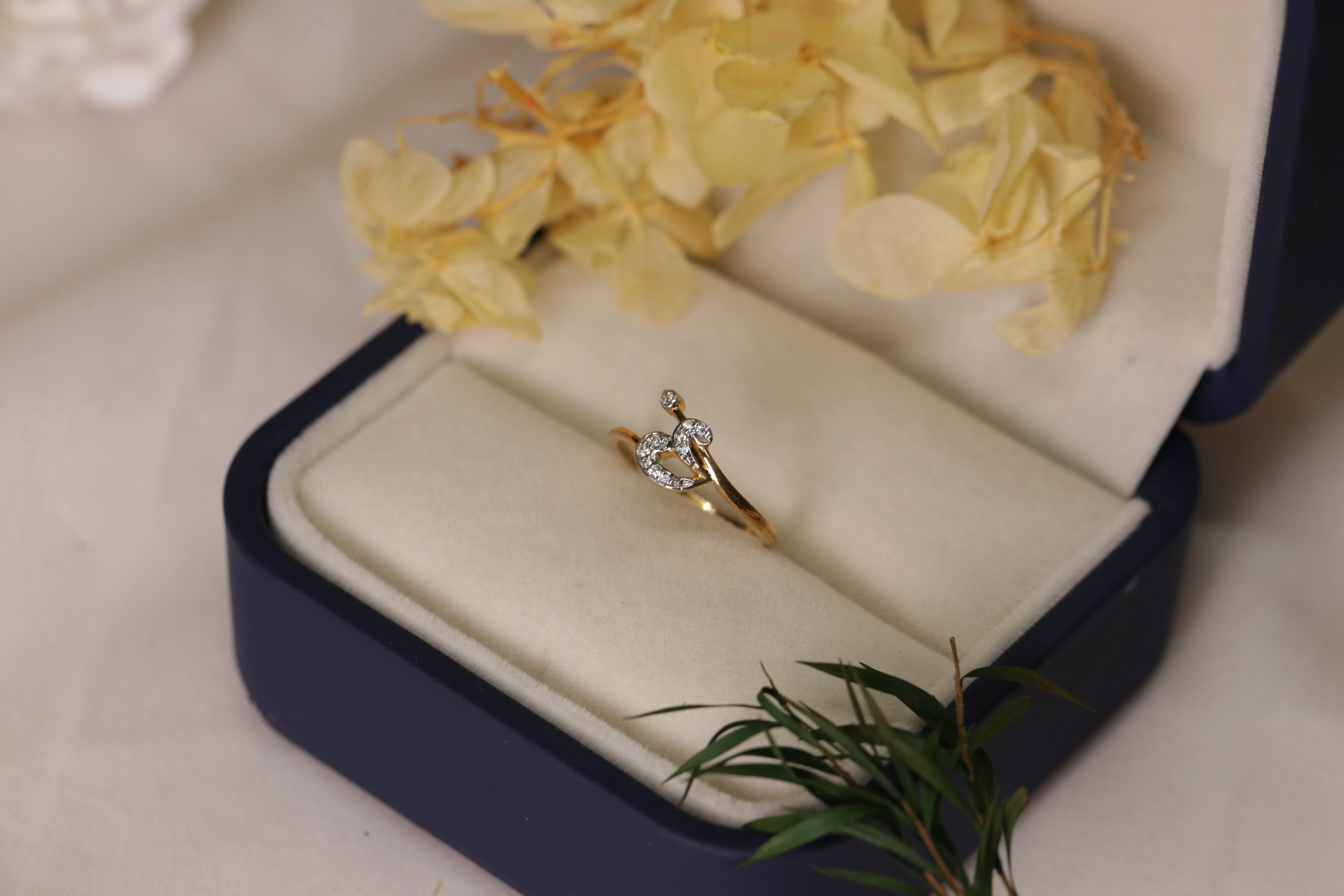 Diamond Swirl Open Band Ring