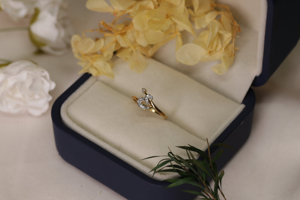 Diamond Swirl Open Band Ring