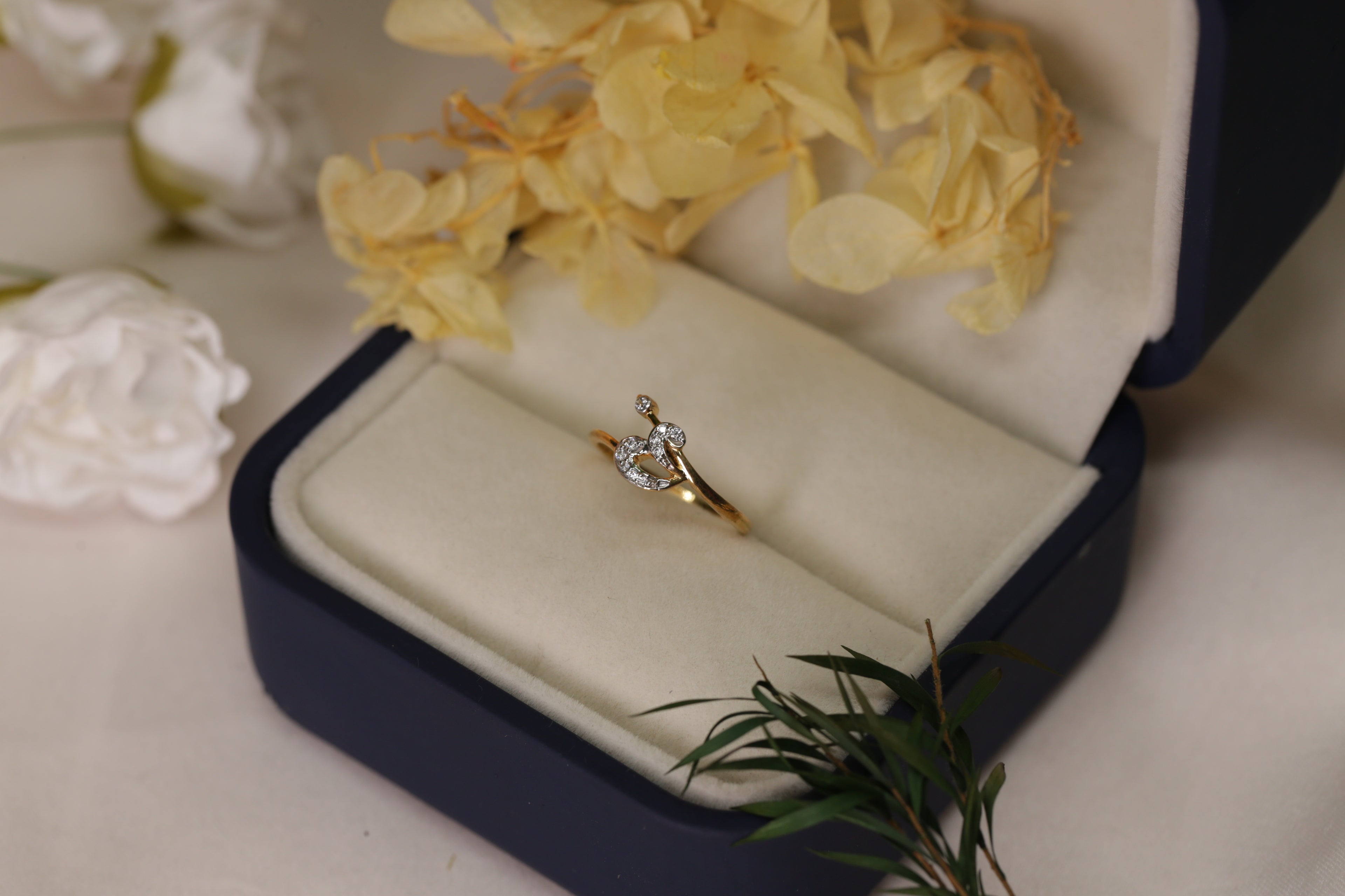 Diamond Swirl Open Band Ring