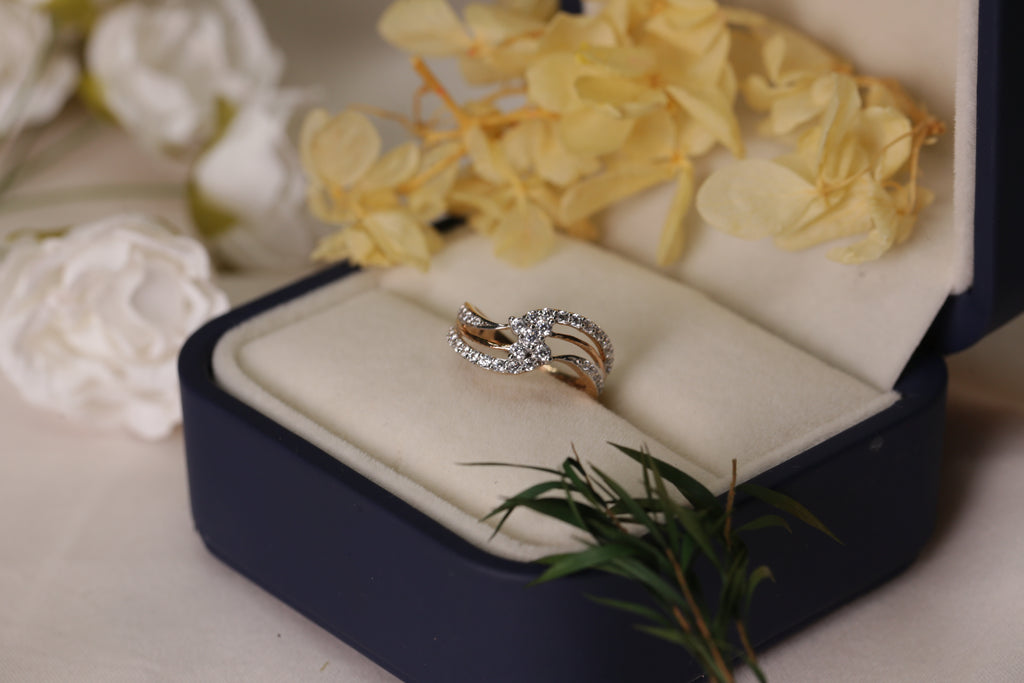 Diamond Multi Row Flow Band Ring