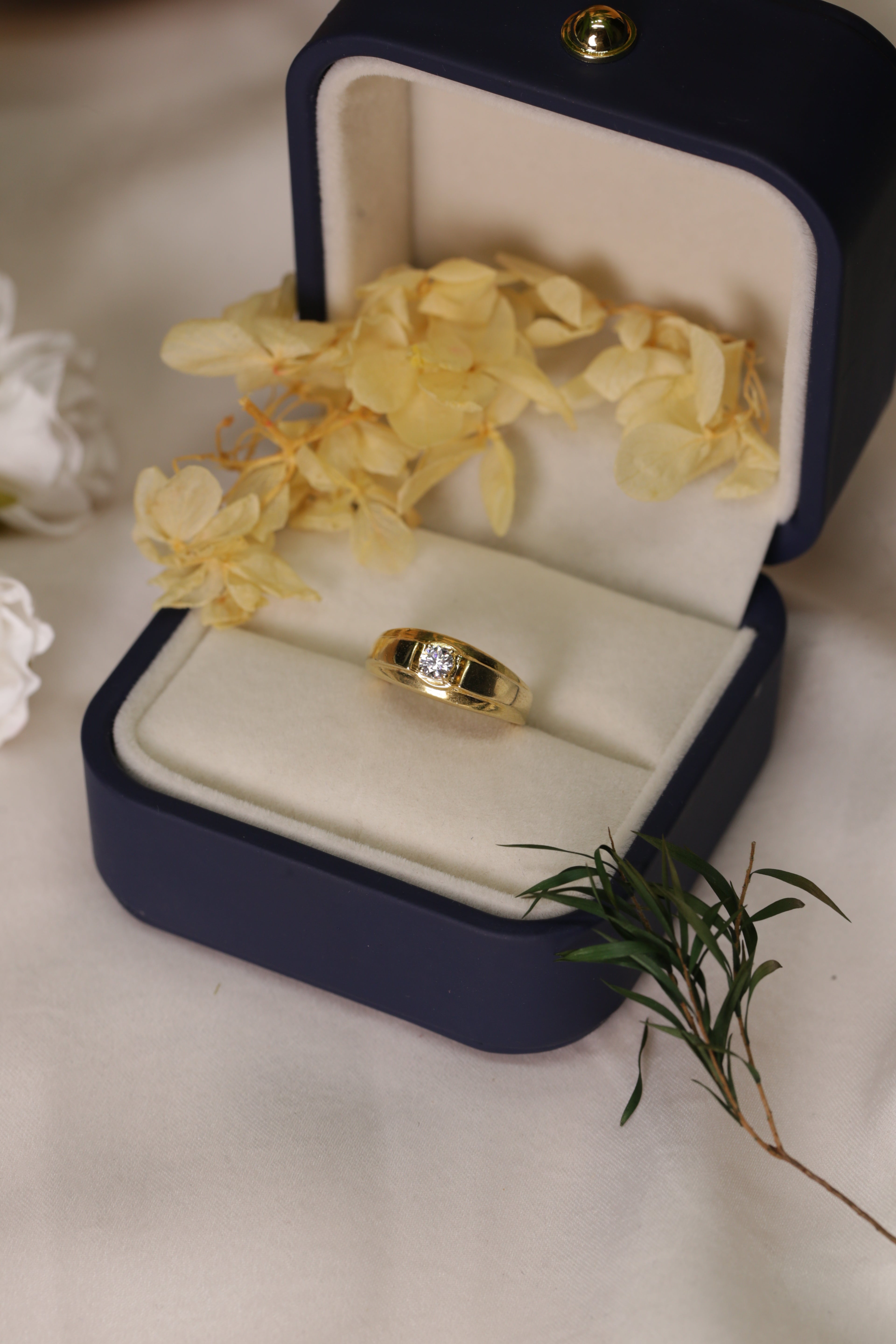 Diamond Single Stone Band Ring