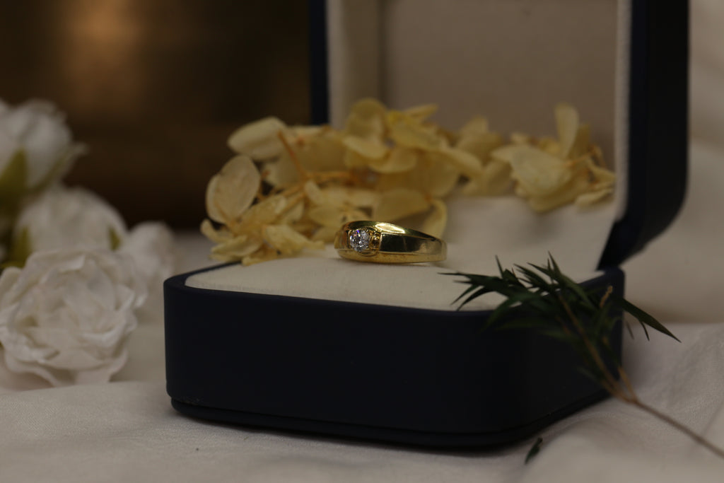 Diamond Single Stone Band Ring