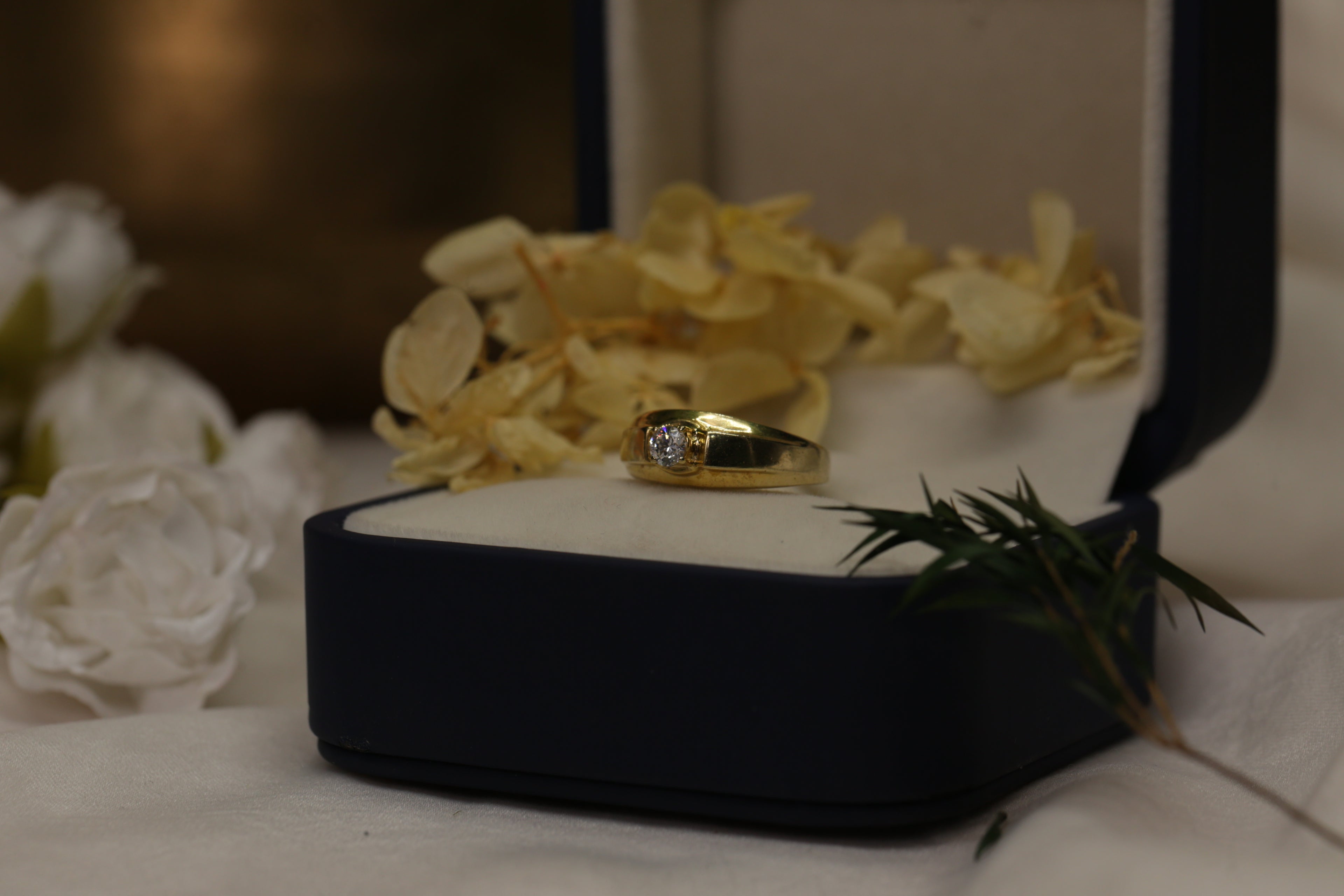 Diamond Single Stone Band Ring