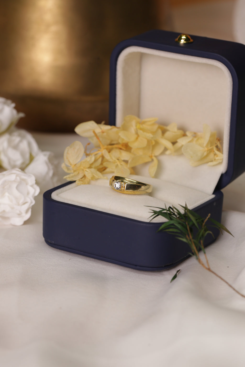 Diamond Single Stone Band Ring