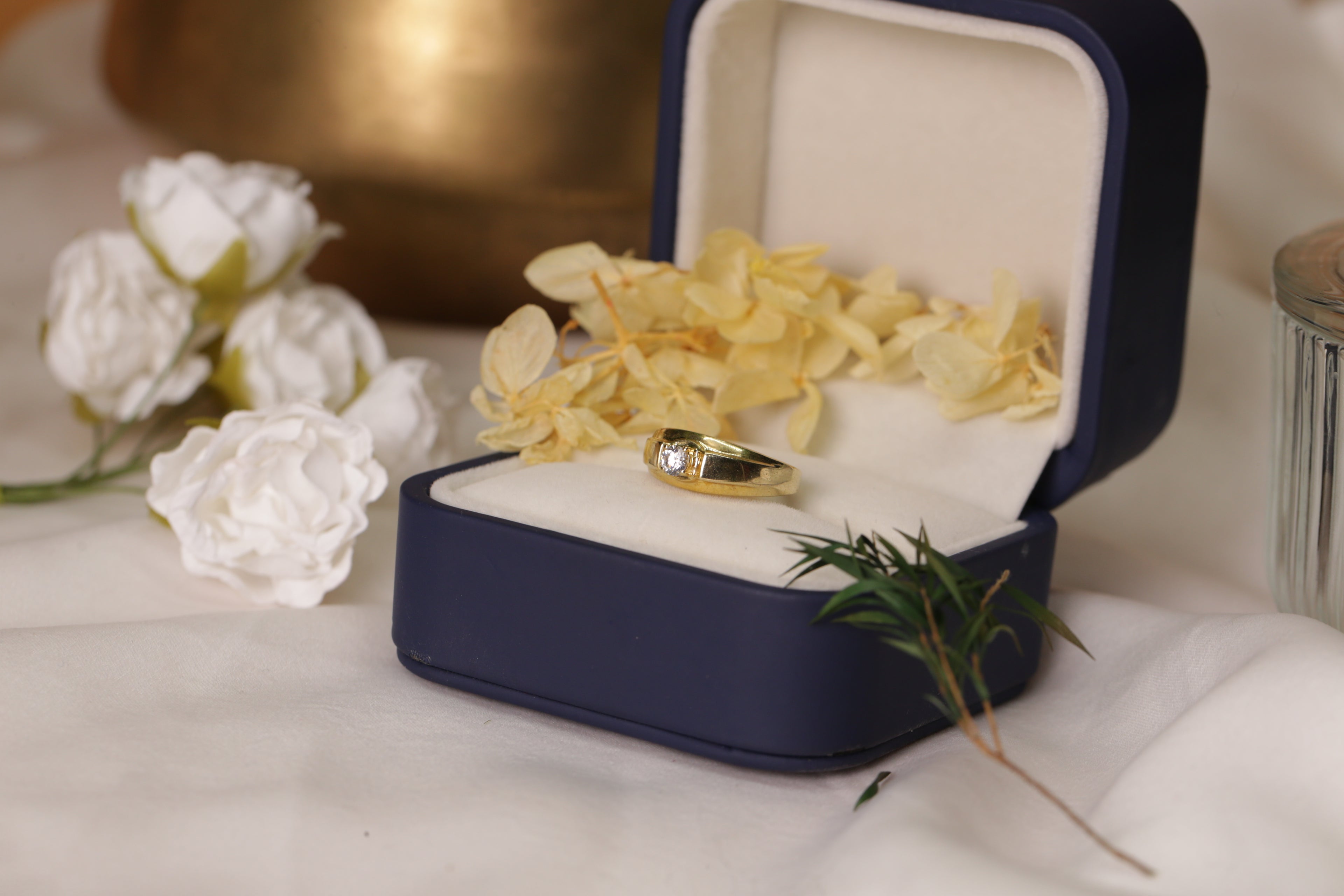 Diamond Single Stone Band Ring