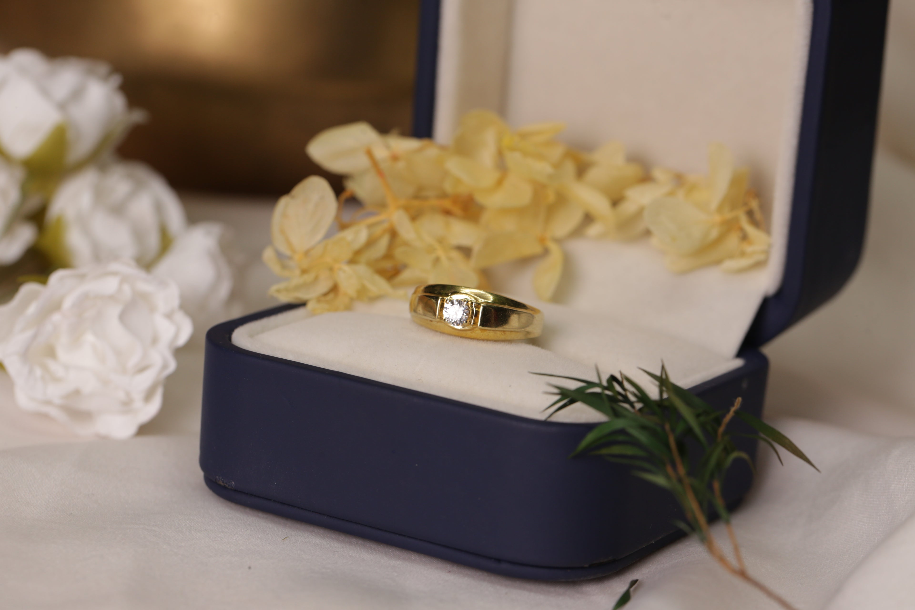 Diamond Single Stone Band Ring