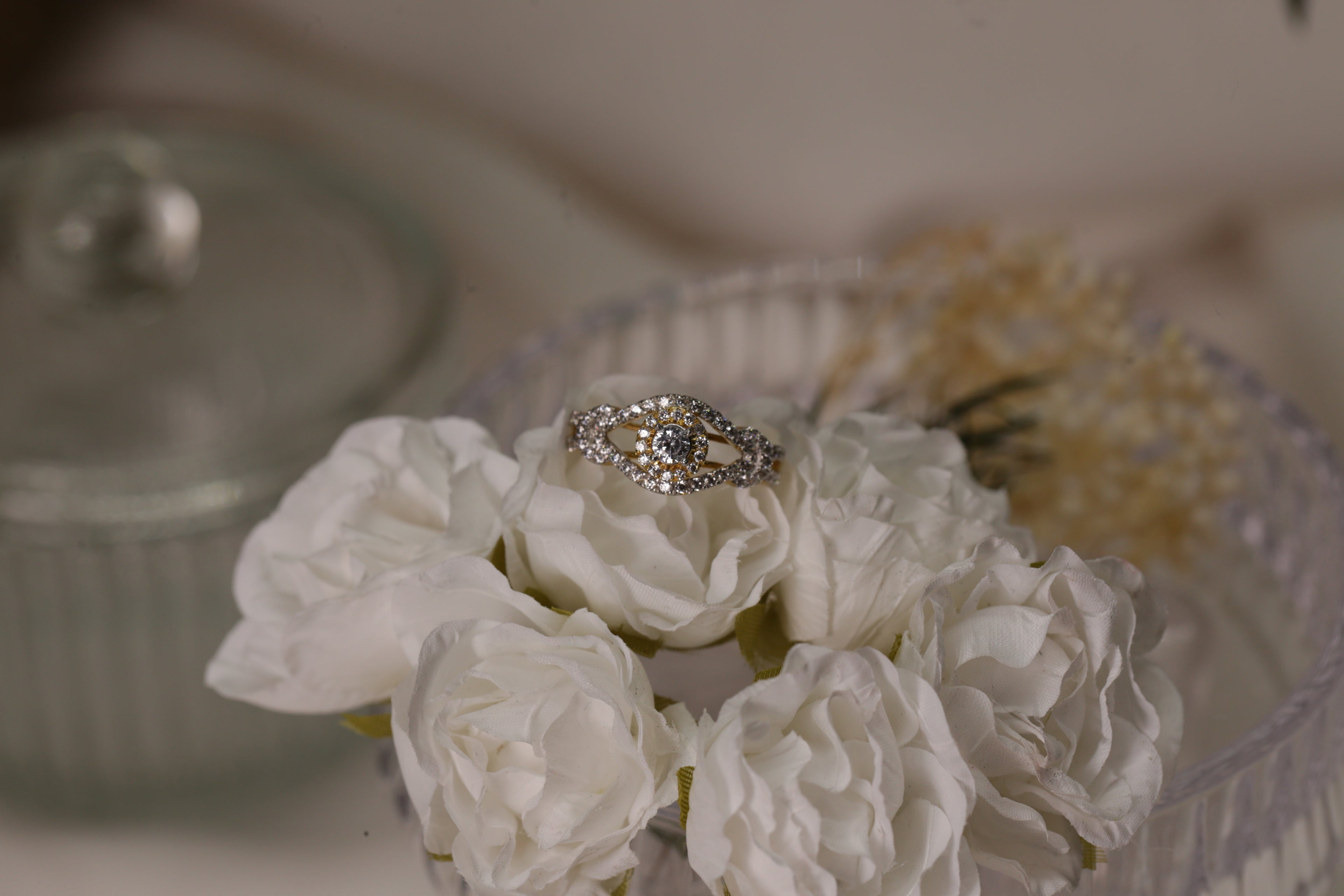 Diamond Open Halo Center Band Ring