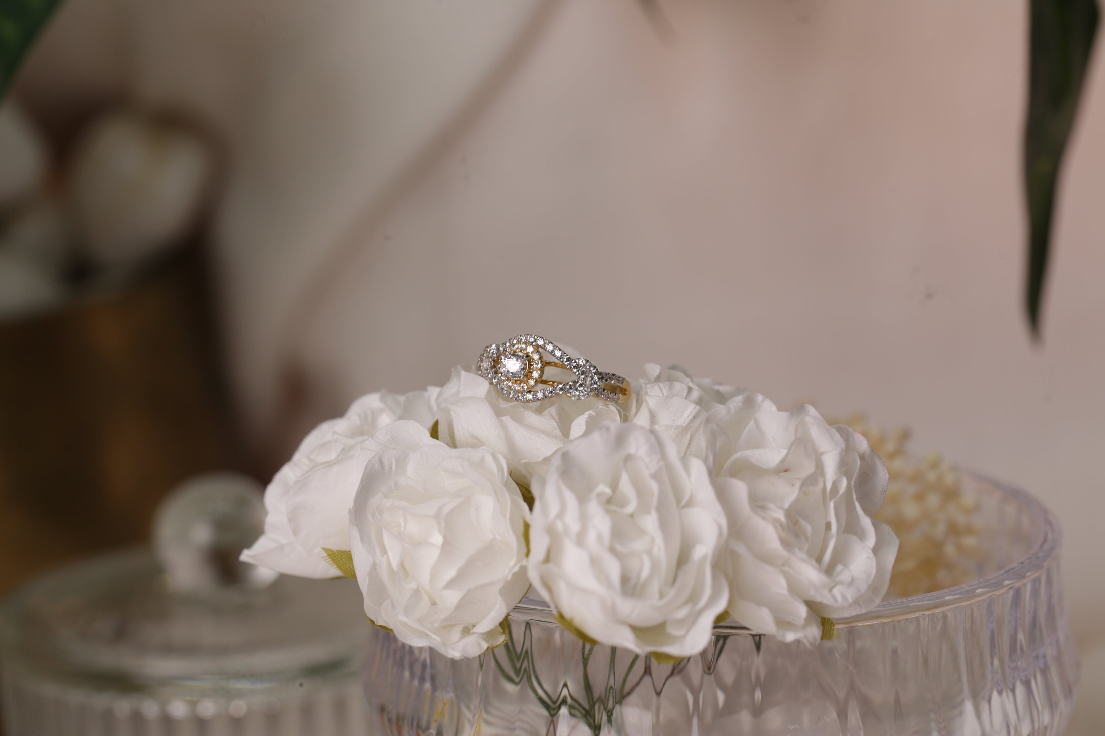 Diamond Open Halo Center Band Ring