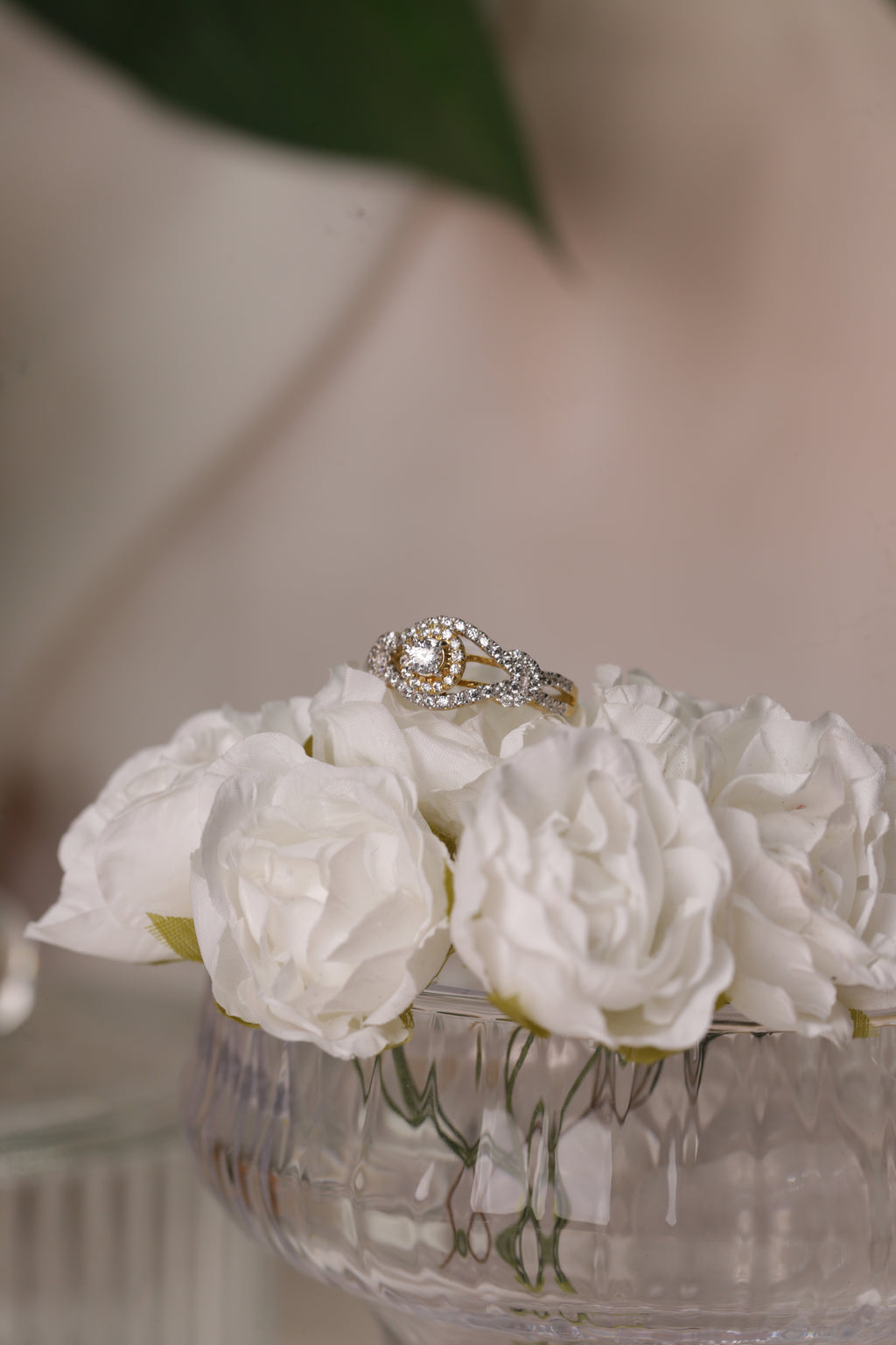 Diamond Open Halo Center Band Ring