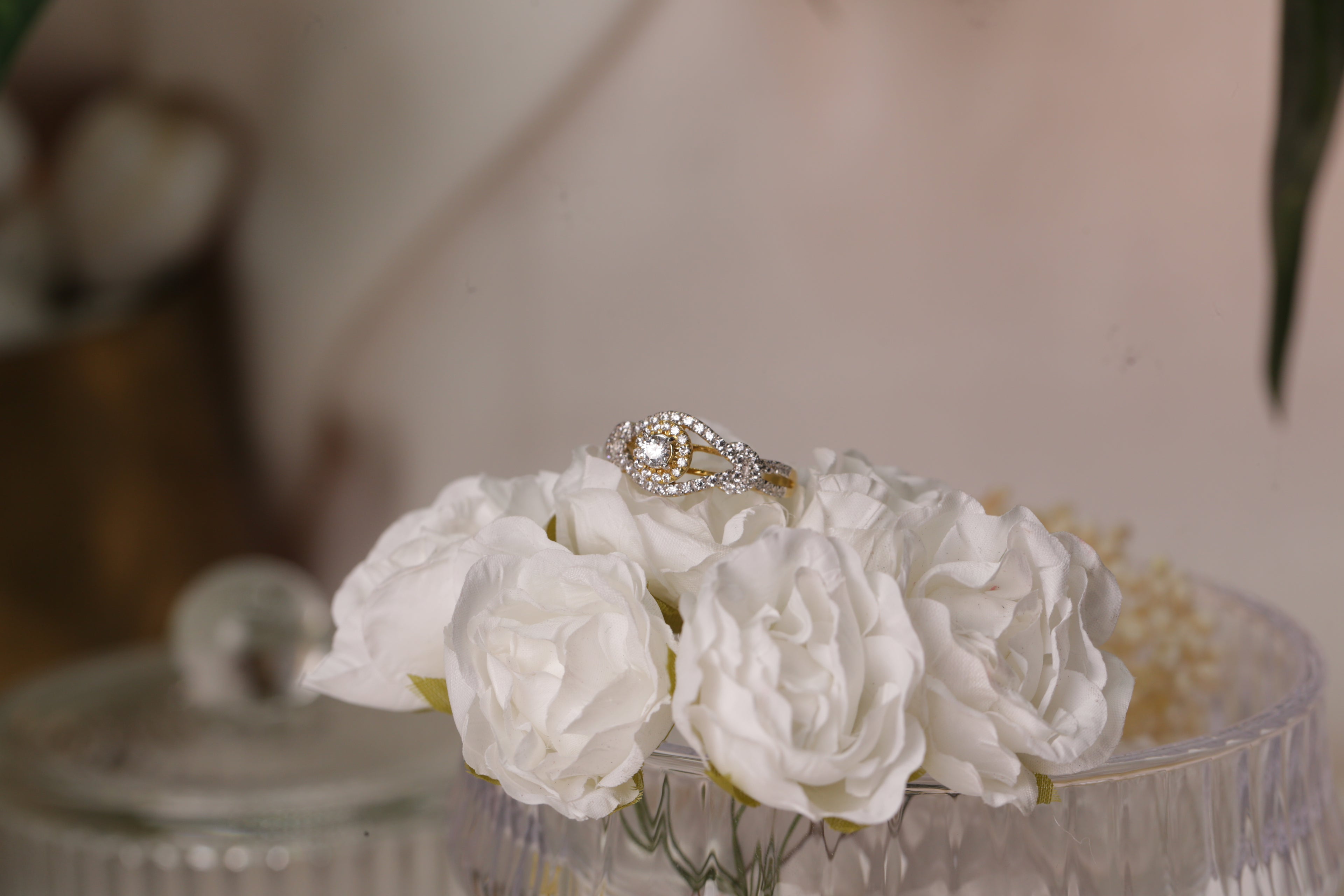 Diamond Open Halo Center Band Ring