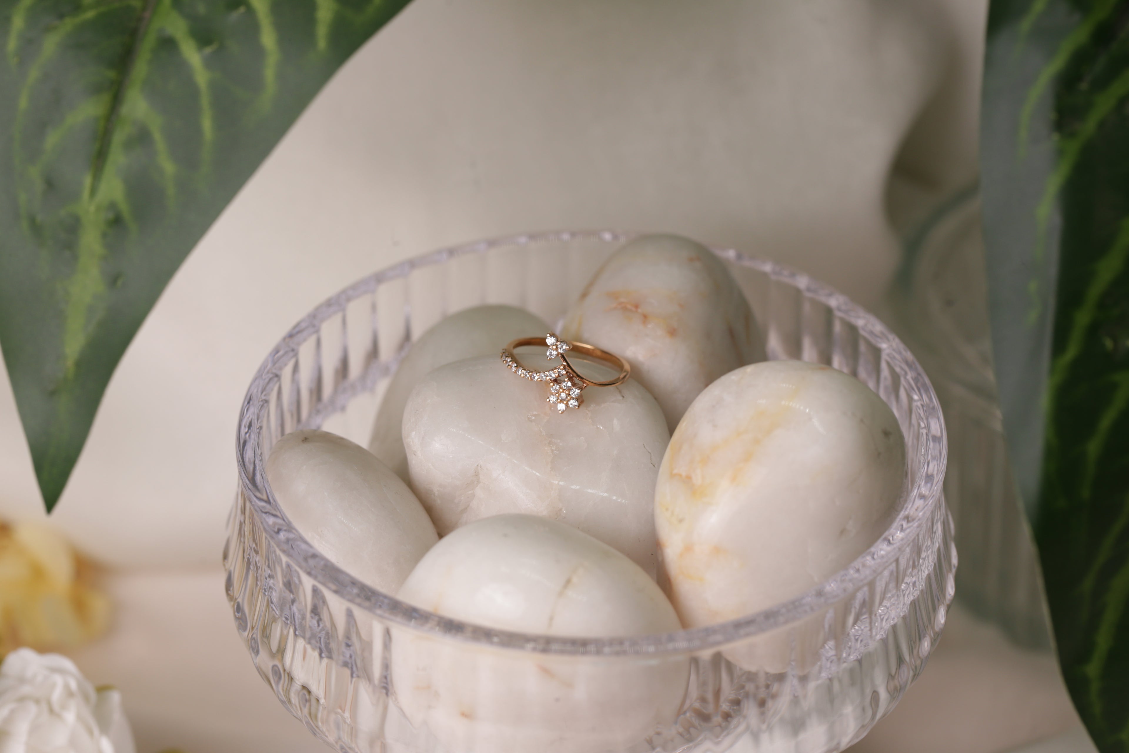 Diamond Star Curve Open Band Ring