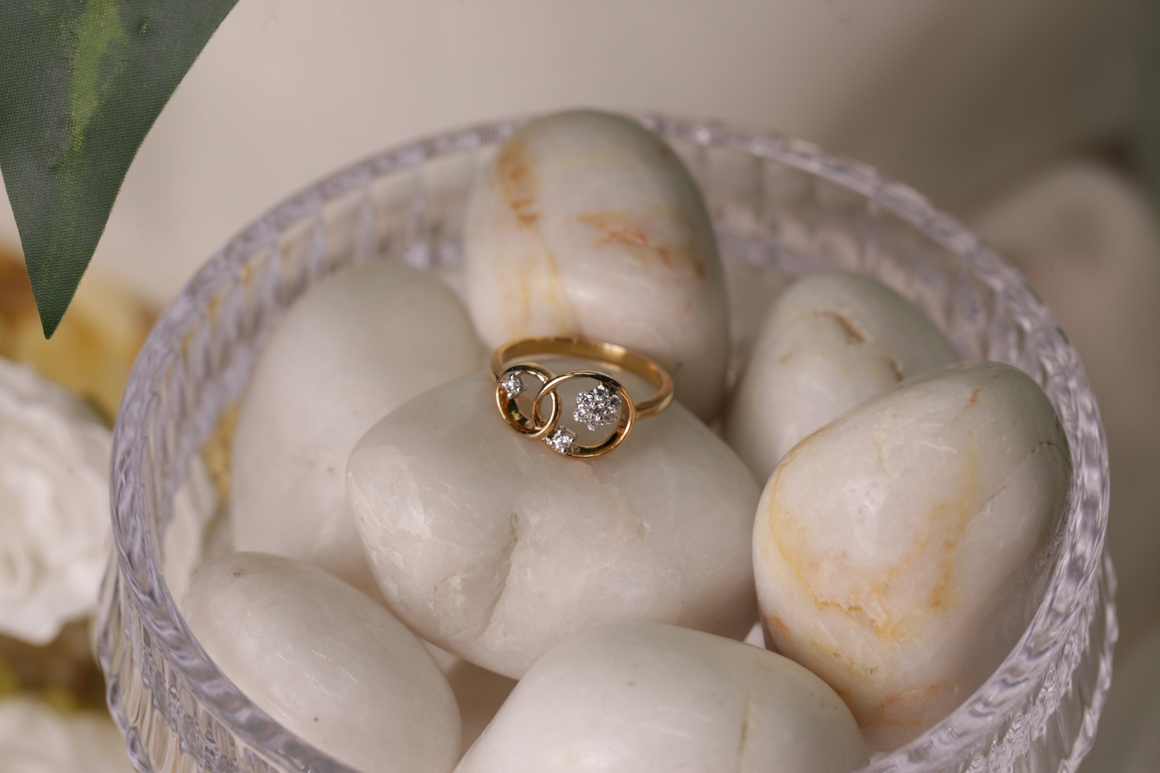 Diamond Open Circle Cluster Band Ring