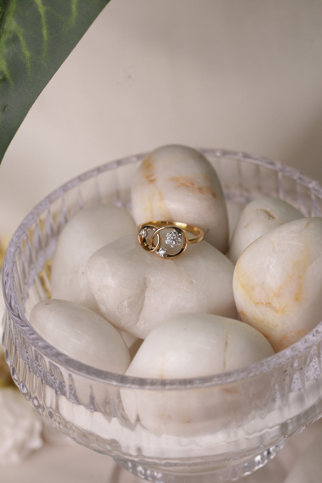 Diamond Open Circle Cluster Band Ring