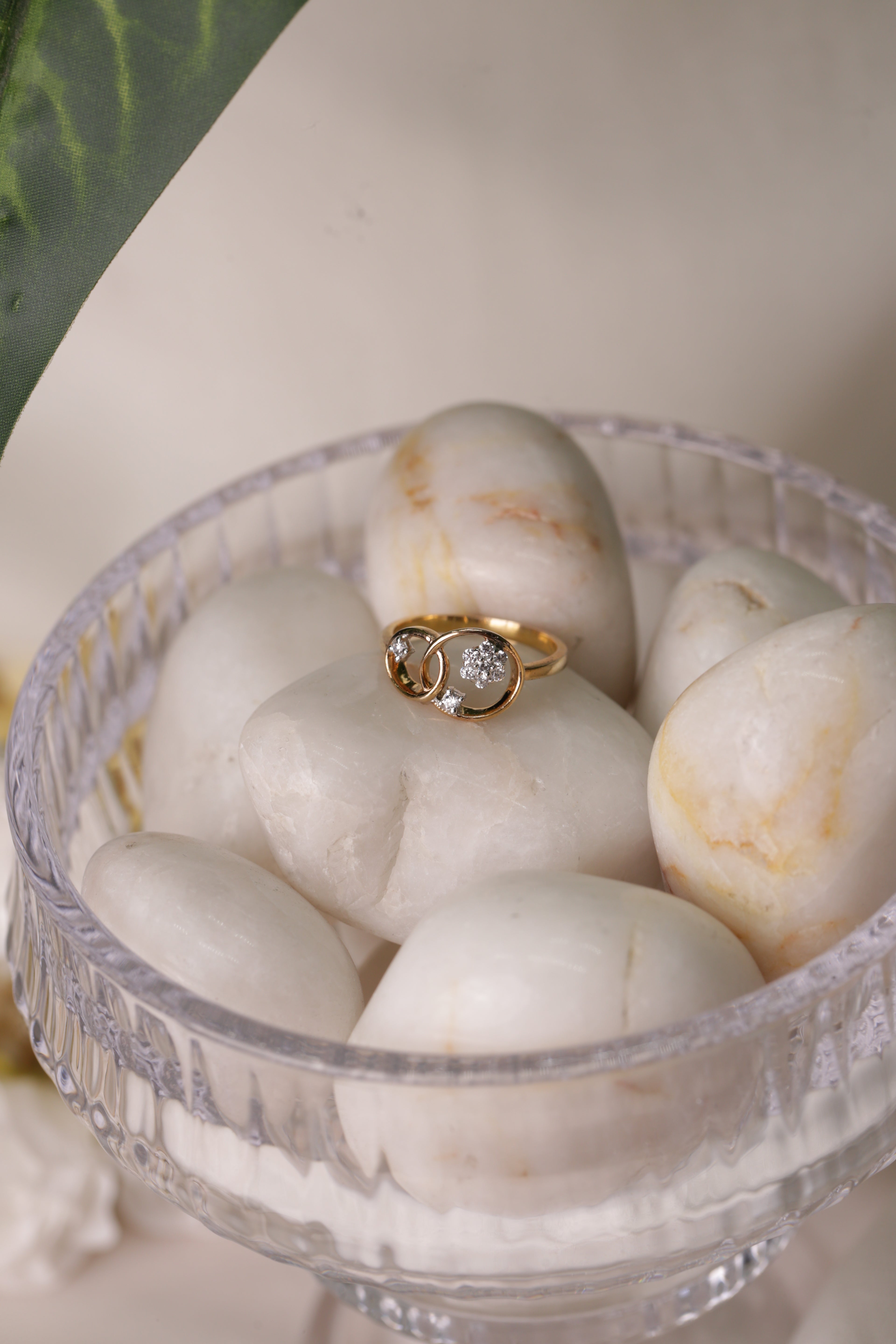 Diamond Open Circle Cluster Band Ring