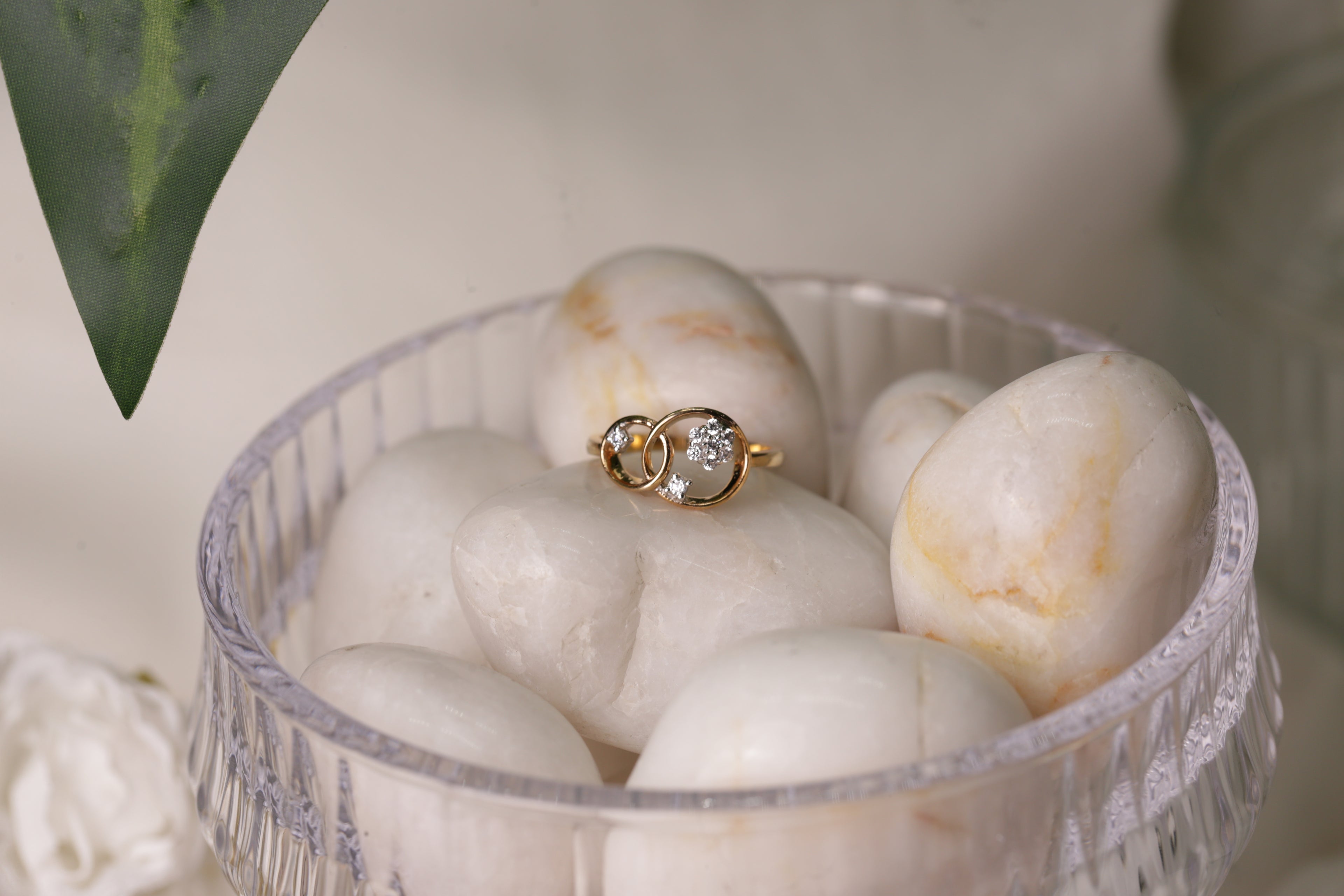 Diamond Open Circle Cluster Band Ring