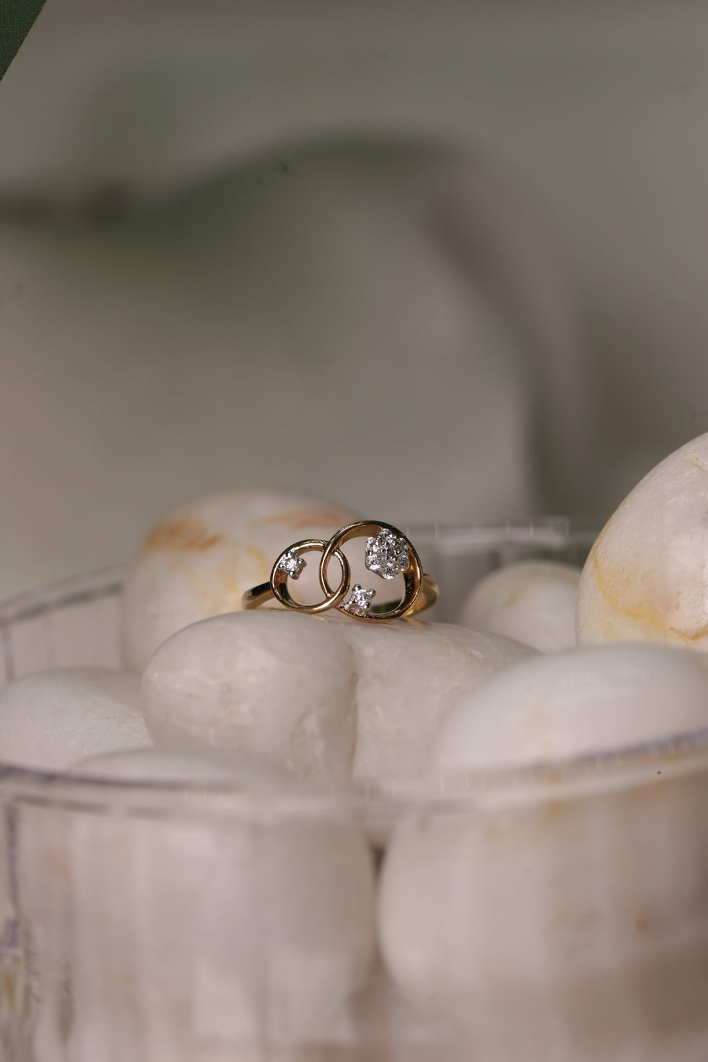 Diamond Open Circle Cluster Band Ring