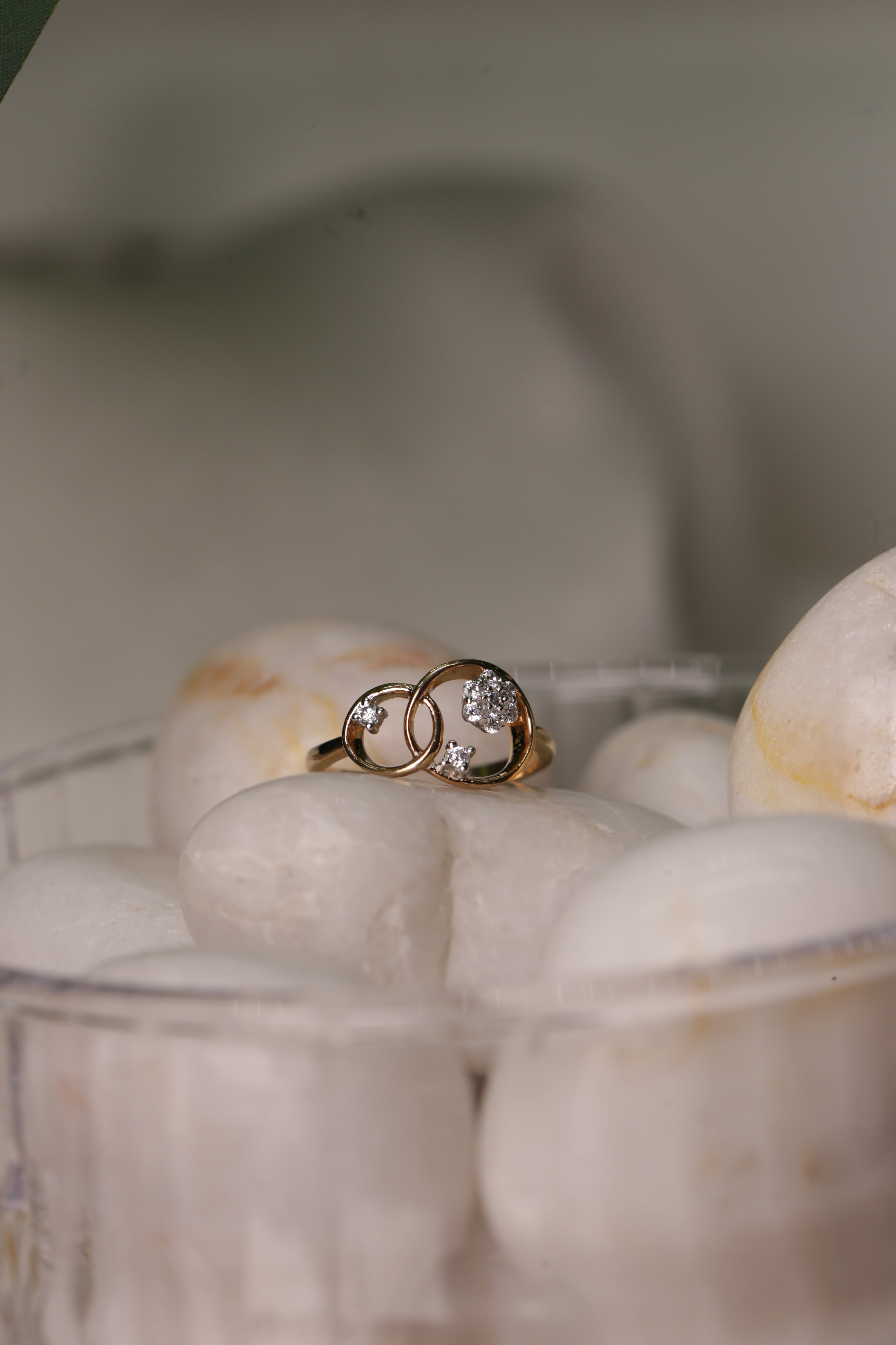 Diamond Open Circle Cluster Band Ring