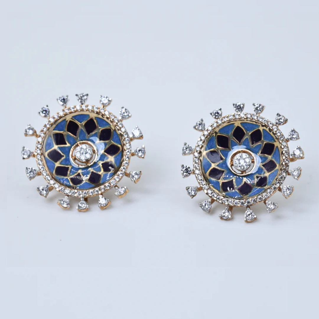 Royal Enamel Diamond Studs