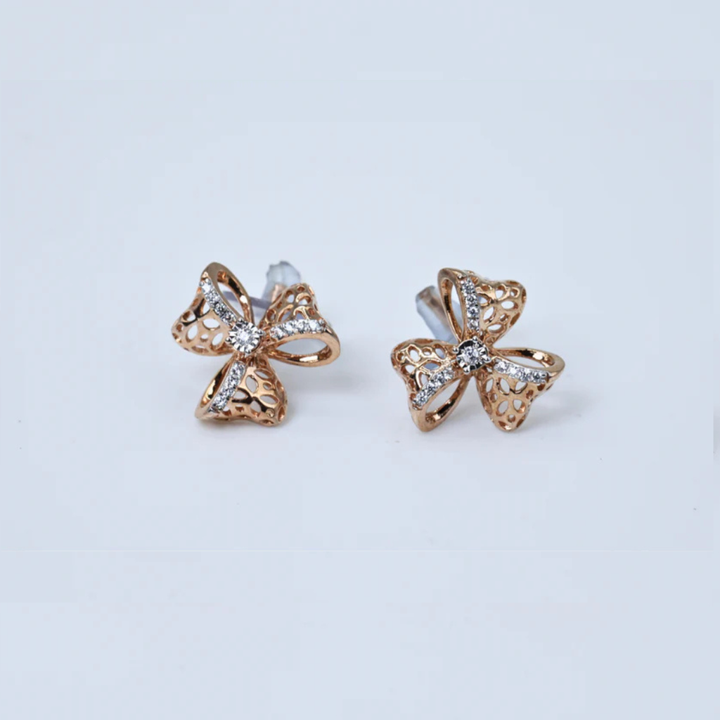 Petal Bloom Diamond Stud Earrings