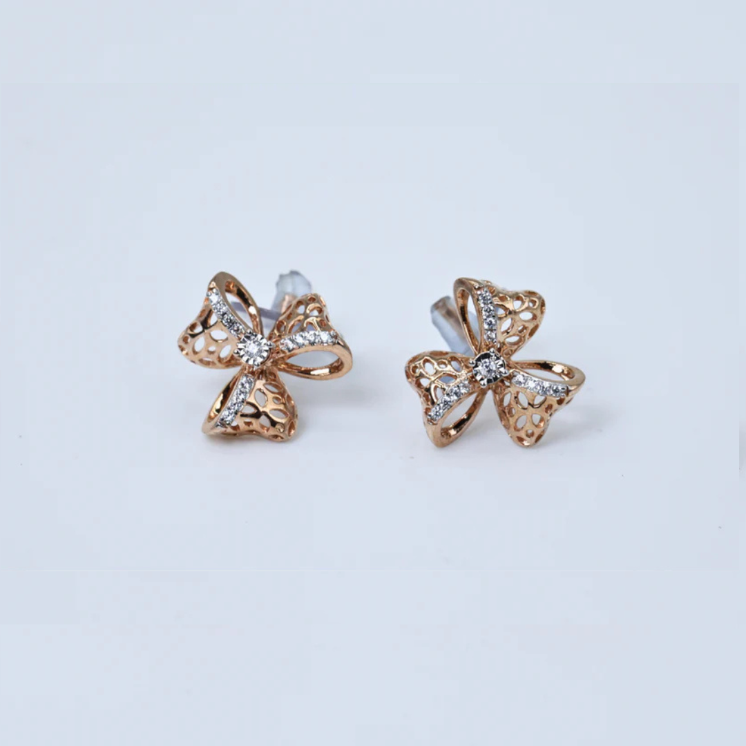 Petal Bloom Diamond Stud Earrings