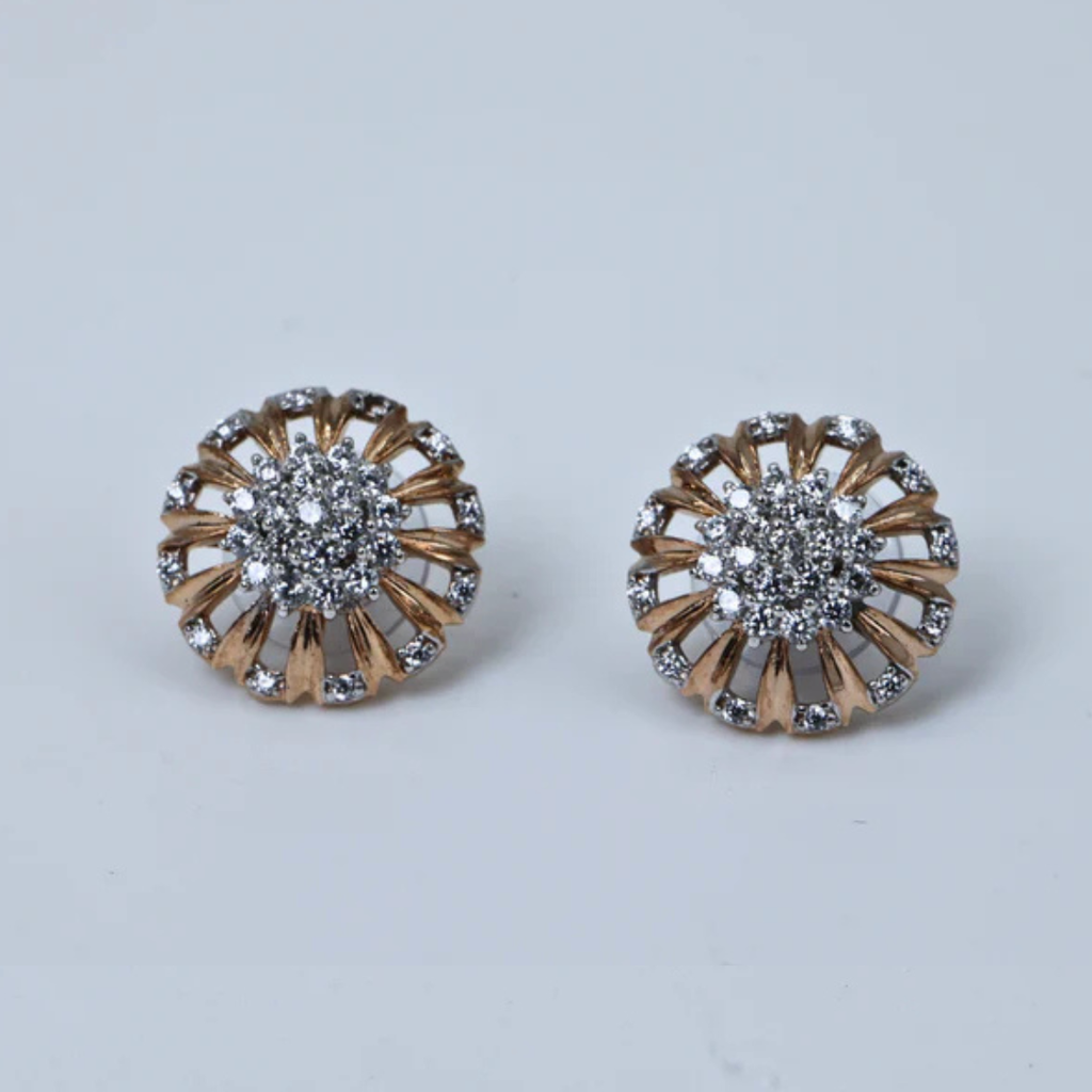 Radiant Burst Diamond Stud Earrings