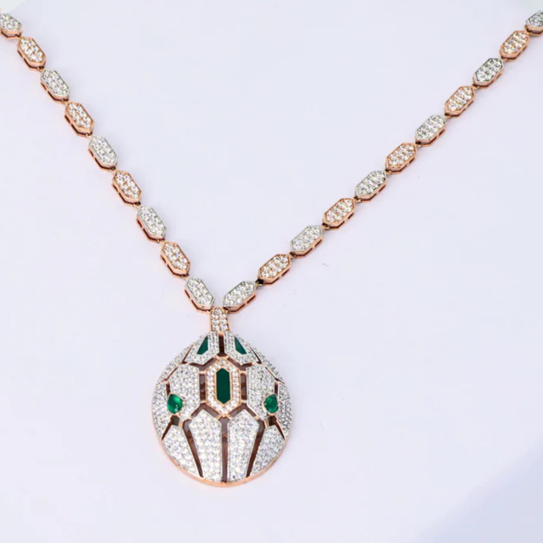 Geometric Medallion Diamond Necklace