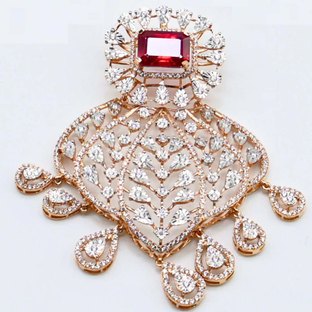 Regal Filigree Diamond Pendant