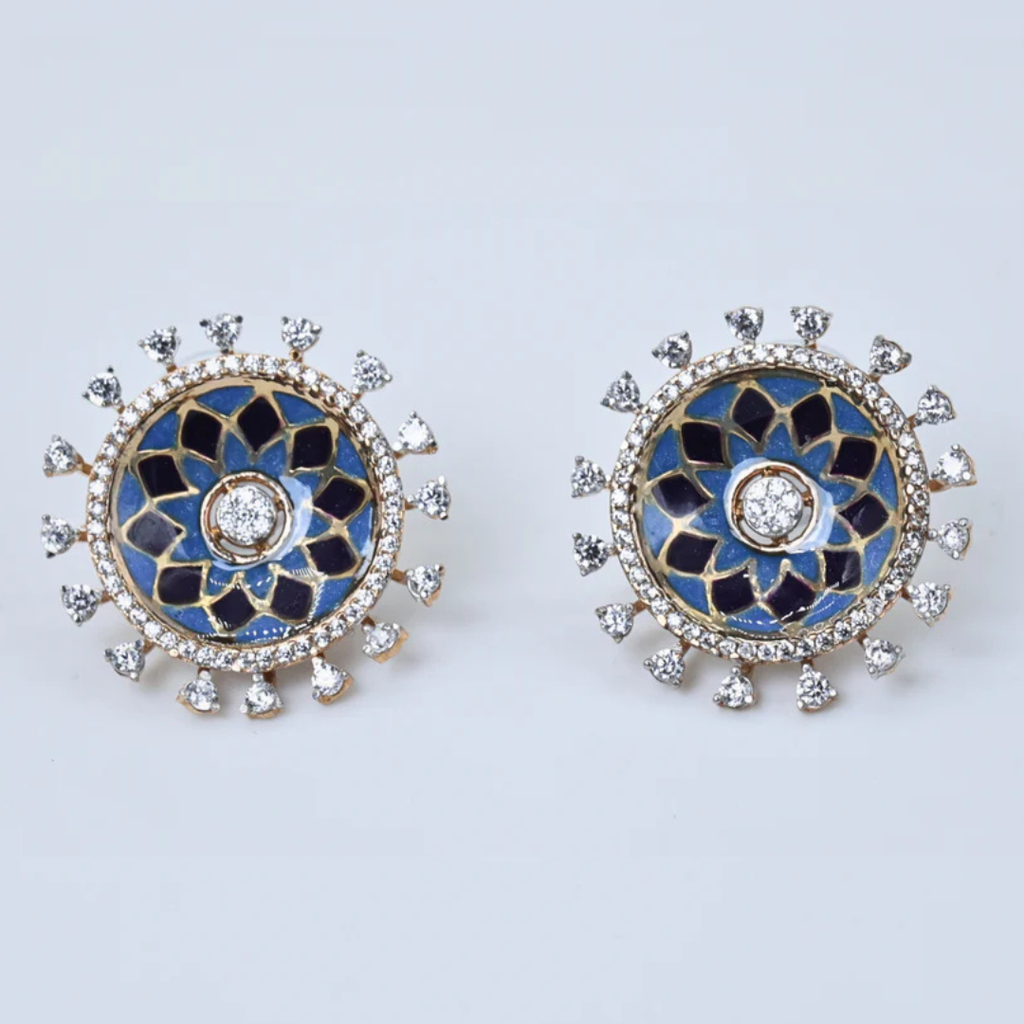 Royal Enamel Diamond Studs