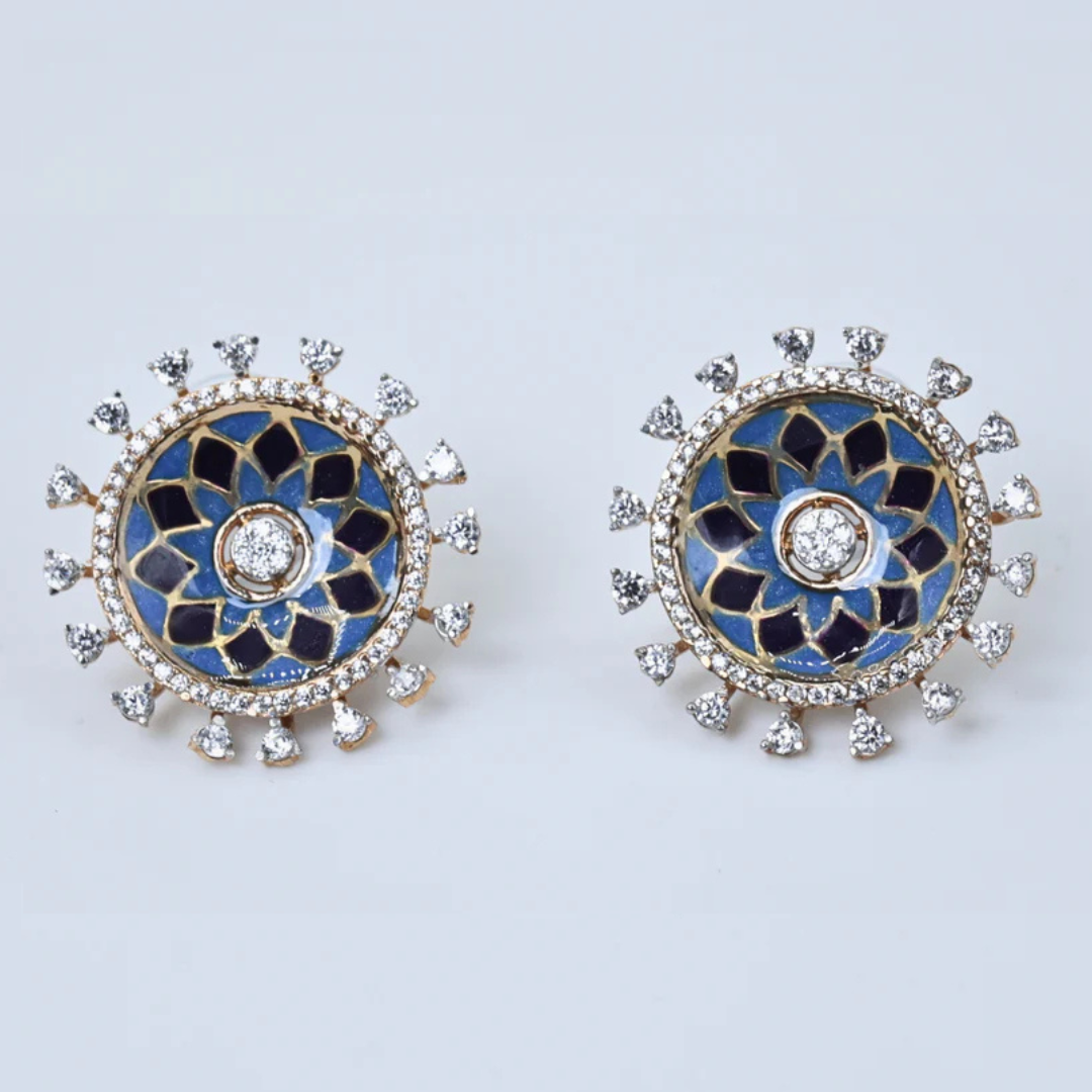 Royal Enamel Diamond Studs