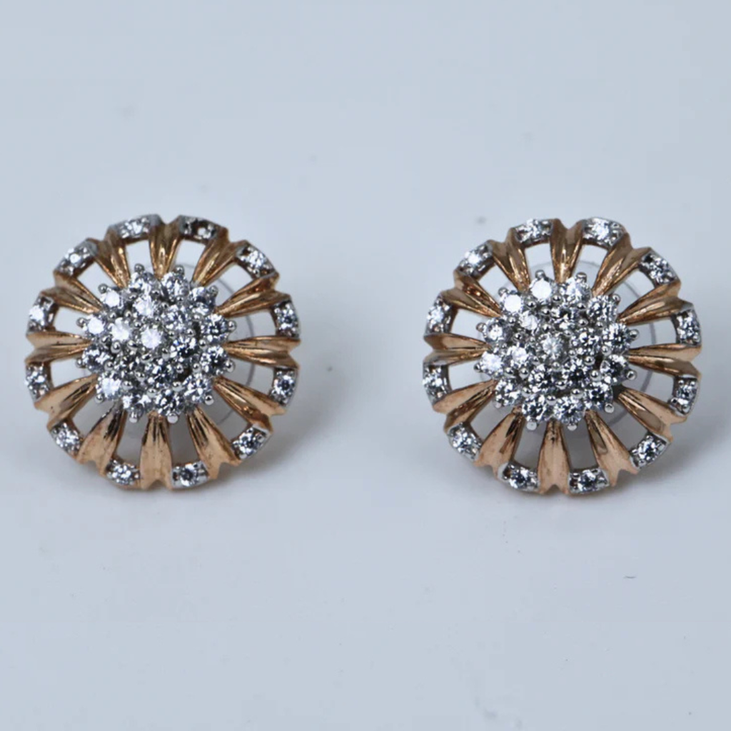 Radiant Burst Diamond Stud Earrings