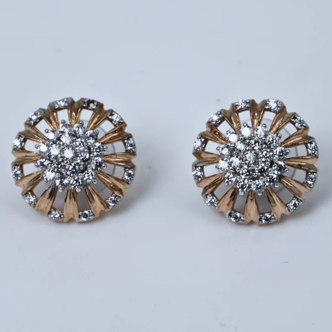 Radiant Burst Diamond Stud Earrings