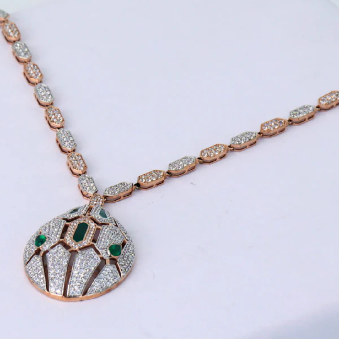 Geometric Medallion Diamond Necklace